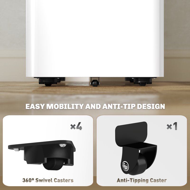 Vinsetto 3-Drawer Mobile Filing Cabinet, Steel Lockable File Cabinet for A4, Legal, Letter, Compact Under Desk Storage Unit with Pre-Assembled Body for Home Office, 30 x 45 x 59cm, White
