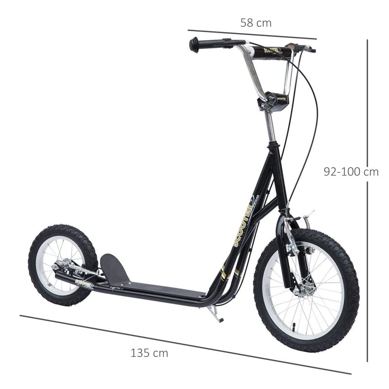 HOMCOM Kids Scooter, Teen Kick Scooter with Rubber Wheels, 16" Wheels