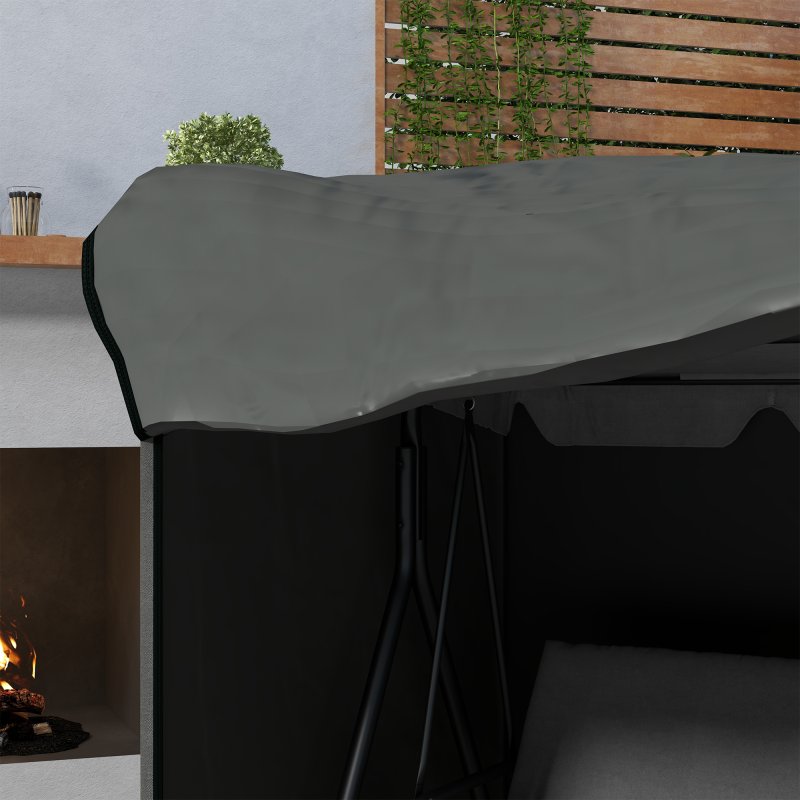 Outsunny 3 Seater 600D Oxford Patio Swing Chair Cover Outdoor Garden Furniture Rain Protection Protector Waterproof Anti-UV, 177 x 114 x 152cm, Dark Grey