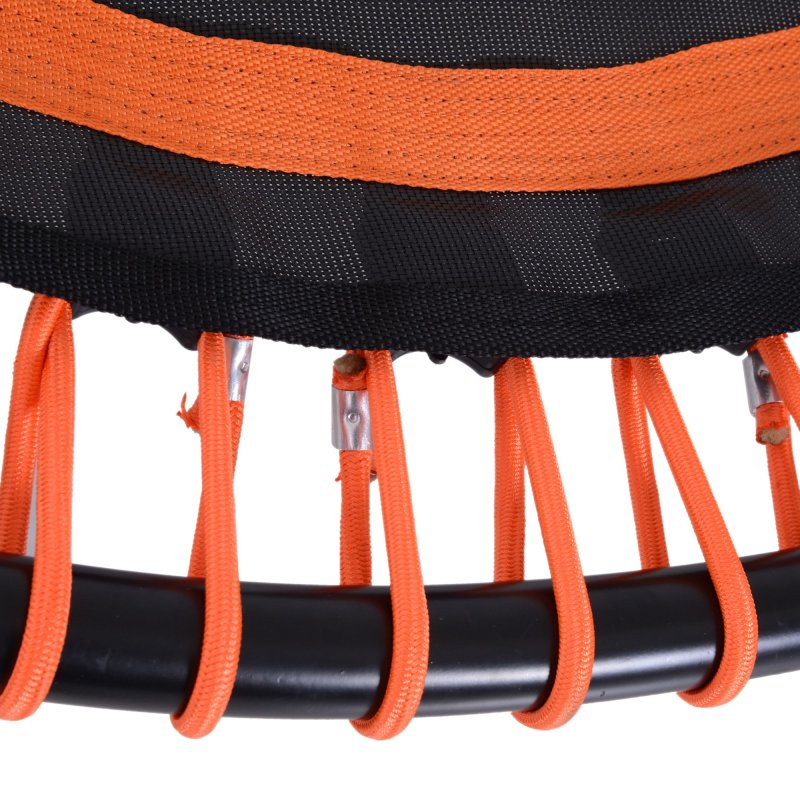 HOMCOM 45" Round Mini Fitness Trampoline Rebounder Indoor Outdoor Mini Jumper with Adjustable Handle Orange
