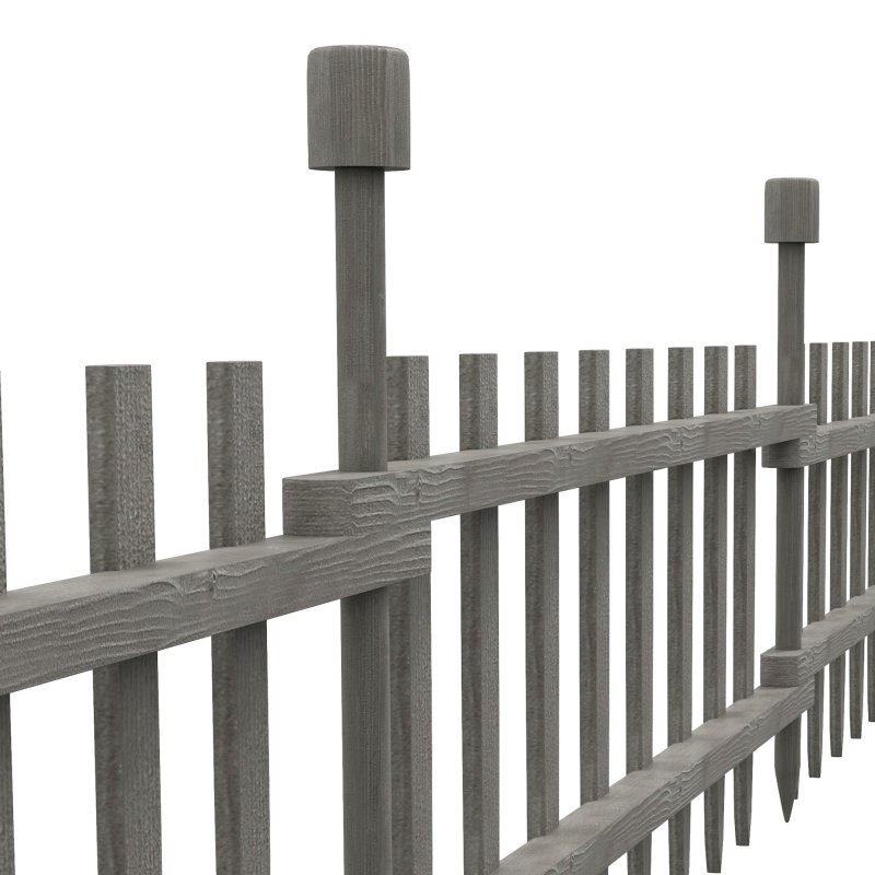 Outsunny Decorative Garden Fencing, 4PCs Outdoor Fence Panels, Wooden Landscape Flower Bed Border Edging, Grey
