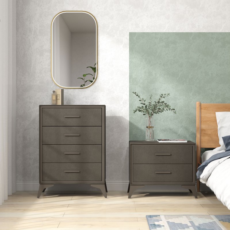 HOMCOM Chest of Drawers, 4 Drawer Fabric Dresser with Steel Frame for Bedroom, Living Room, Easy to Assemble, Brown