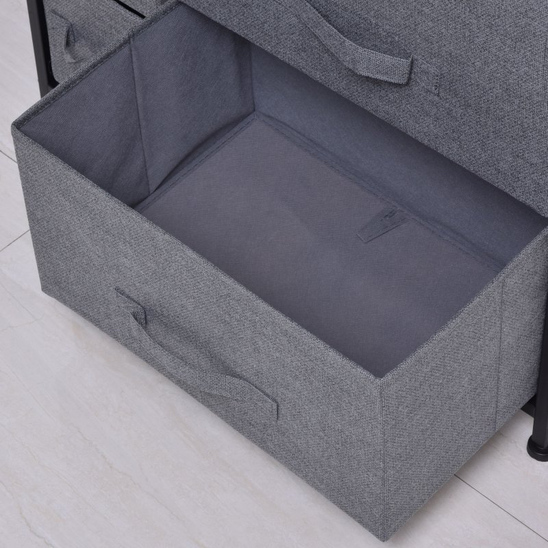 HOMCOM Chest of Drawers with 7 Drawers, Fabric Drawers with Large Storage Space, Drawers Dresser with Metal Frame, Adjustable Feet for Bedroom Living Room