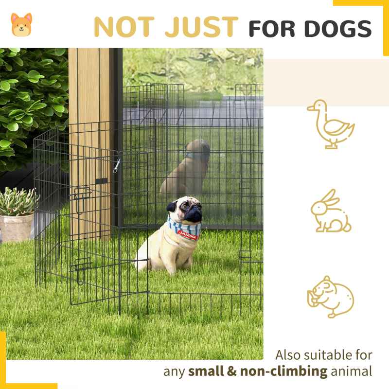 PawHut Dog Pen, 8 Panel Dog Playpen, DIY Design with Door, for Medium Dogs, Puppies, Small Animals, for Indoor/Outdoor Use, 76cm High