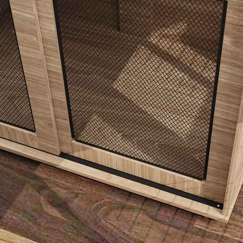 PawHut Dog Crate Furniture, Dog Cage End Table with Sliding Door, Pet Kennel for Large Breeds, 98 x 60 x 78cm, Walnut Brown