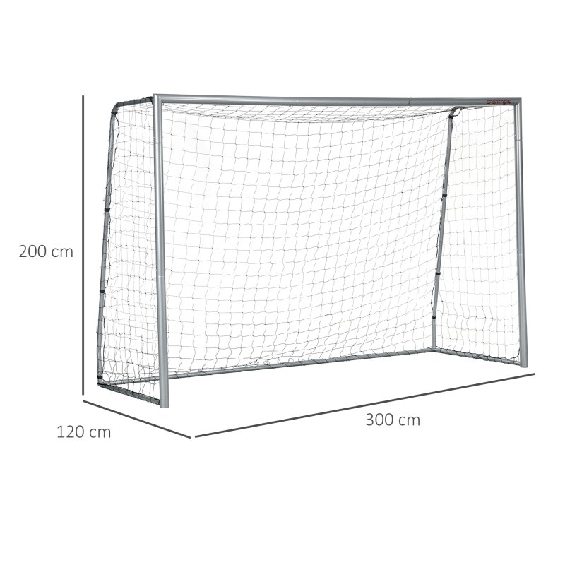 SPORTNOW 10ft x 6.5ft Football Goal, Football Net for Garden, Training Goal with Ground Stakes, Steel Frame