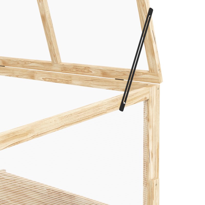 Outsunny Outdoor Raised Garden Bed with Cold Frame Greenhouse and Openable Top, Wooden Elevated Planter Box for Vegetables, Flowers and Herbs, 98x98x63.5cm