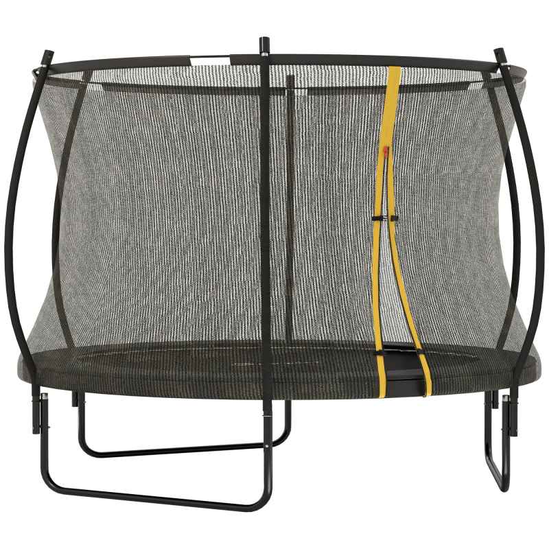 SPORTNOW 8ft Trampoline with Enclosure Net, Spring Cover, Outdoor Trampoline, Garden, Jumping Mat, Black