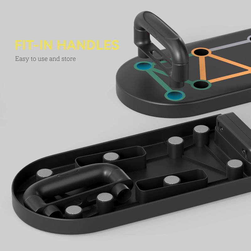 SPORTNOW Foldable Push Up Board, 11-in-1 Press Up Board, Portable Pushup Stand with Non-slip Pads for Arms, Should, Chest Building, Black