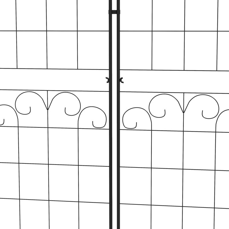 Outsunny Set of 2 Garden Trellis, Metal Trellis for Climbing Plants Support Frames, 50 x 180cm, Floral Design