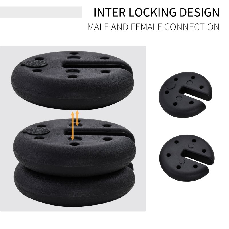 Outsunny Pop up Canopy Weight Set of 4, Heavy Duty Sand Fillable Tent Leg Weights for Marquee Party Tent Canopy, Total 20kg