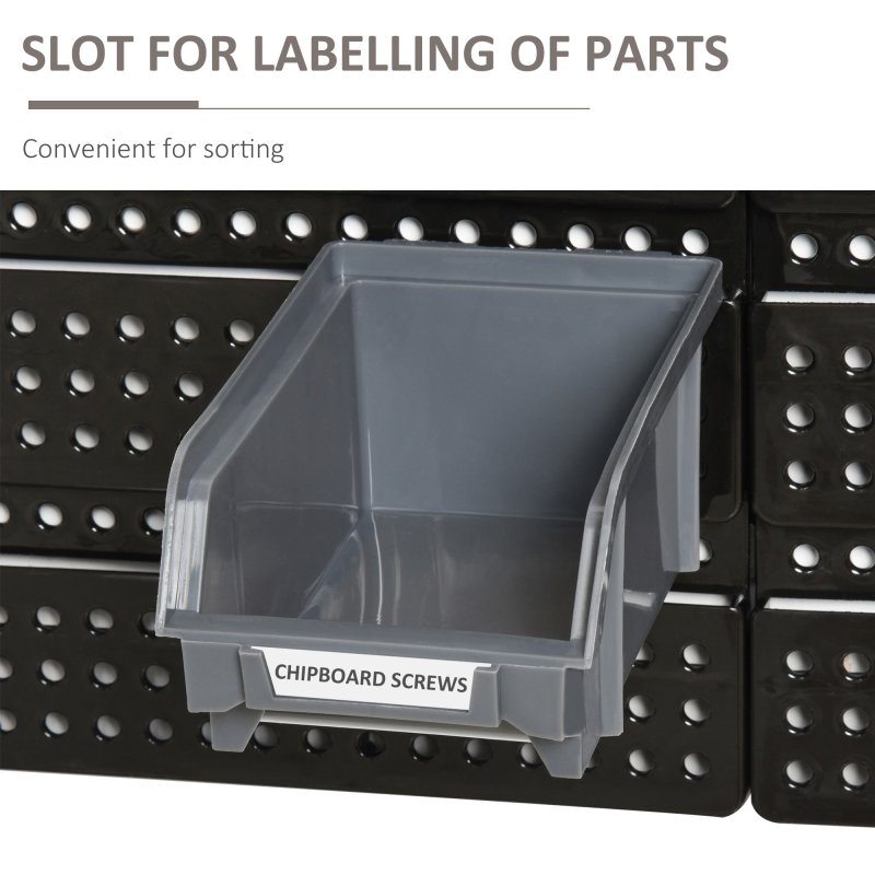 DURHAND 30 Cubbie On-Wall Storage Board Tool Screw Organiser Garage Workshop DIY Container w/ Screw Kit Tool Equipment Tidy