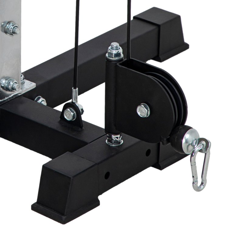 SPORTNOW Multi Home Gyms with Cable Pulley System, Cable Crossover Machine with 4 Handles for Full Body Strength Training, Power Rack for Home Workout, Black