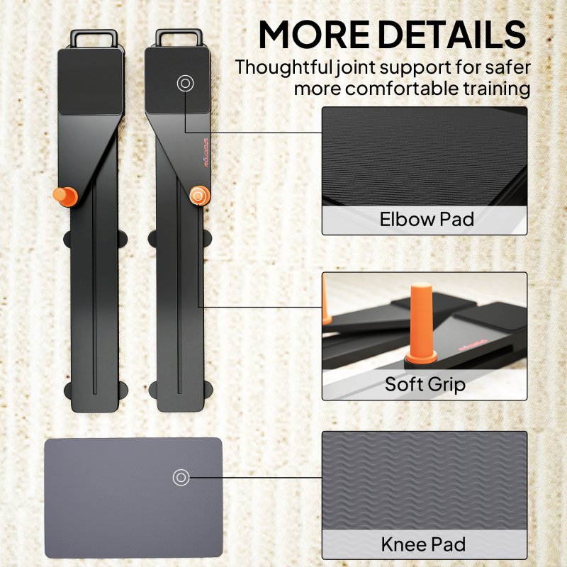 SPORTNOW Push Up Board Set of 2, Portable Press Up Board with Dual Glide Rails, Knee Pad, Pushup Stand Pilates Reformer Machine for Home Gym, Multifunctional Workout Equipment for Men & Women