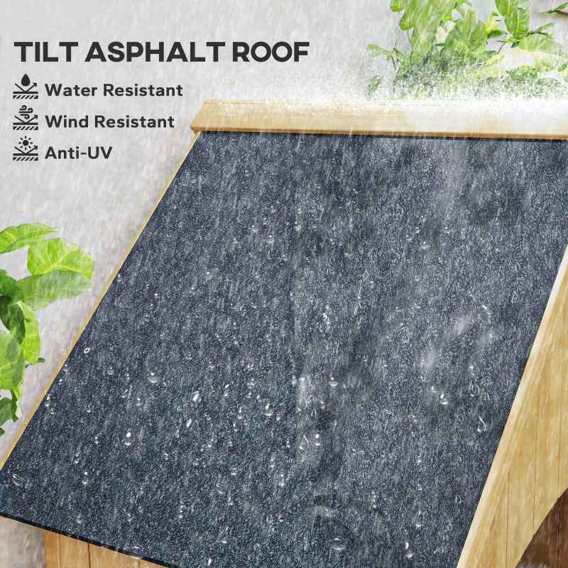 Outsunny Small Shed, Wooden Garden Storage Shed with 3 Shelves, Outdoor Tool Storage Cabinet with Tilt Roof and Lockable Door, 77.5 x 54.2 x 179.5 cm, Natural