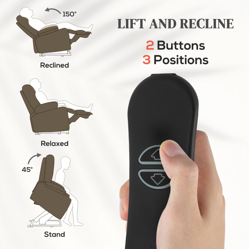 HOMCOM Power Lift Recliner Chair, Wingback Button Tufted Electric Lift Chair for Elderly, Fabric Riser and Reclining Armchair with Remote Control, USB Ports, Side Pockets, for Living Room, Dark Brown