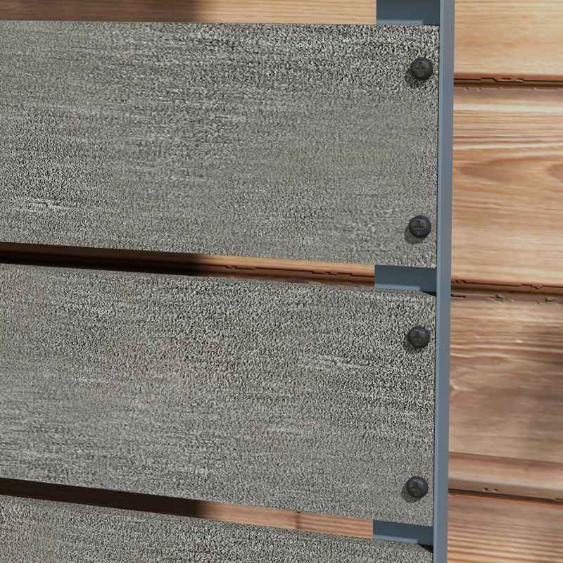 Outsunny Garden Planter with Trellis for Climbing Plants, Vines, Flowers, Freestanding Raised Bed for Garden, Outdoor, Patio, Planter Box with Drainage Gap, 72x38x150cm, Dark Grey