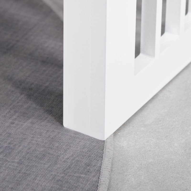 PawHut Raised Dog Bowl Feeding Bowls with Stand for Extra Small and Small Dogs Elevated Pet Bowls Water Food Feeder 44L x 24W x 15H cm - White