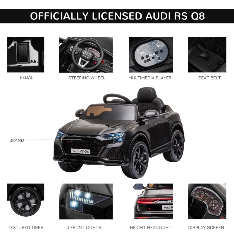 HOMCOM Audi RS Q8 Licensed Electric Car for Kids, 6V Kids