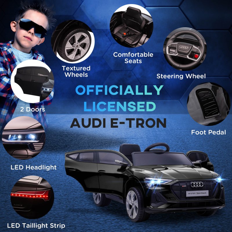 HOMCOM Audi E-tron Licensed 12V Kids