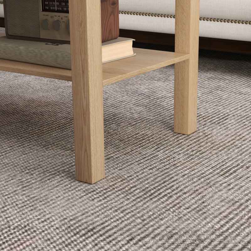 HOMCOM 2-Tier Coffee Table with Storage Shelf, Rectangular Centre Table for Living Room, Home Office, Natural Wood Finish