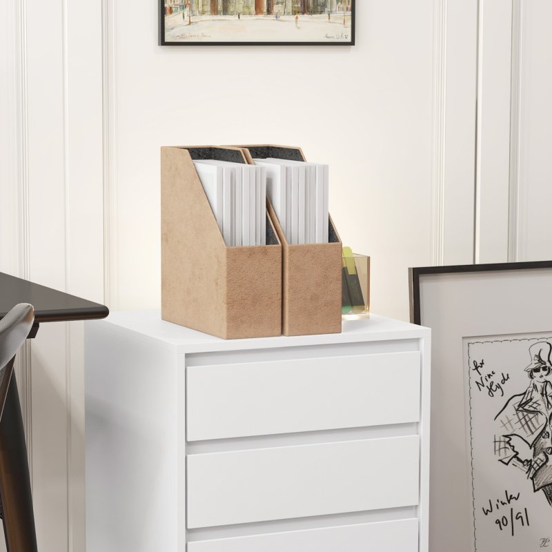 HOMCOM Mobile Filing Cabinet with 4 Drawers, Under Desk Storage Cabinet for Home Office, White