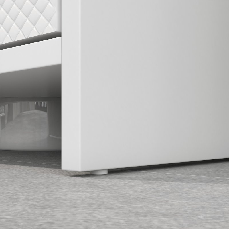 HOMCOM Under Sink Bathroom Cabinet, Freestanding Under Sink Cabinet with 2 Doors and Shelf for Basin without or with Pedestal, White