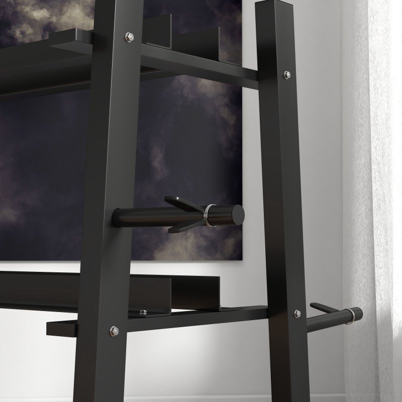 SPORTNOW 3-Tier Dumbbell Rack, Versatile Weight Rack with 4 Weight Rods for Dumbbells, Kettlebells and Plates (Rack Only)