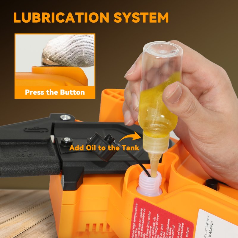 Outsunny 8 Inch Electric Chainsaw, Cordless Mini Chain Saw with Brushless Motor, 2 x 4000mAh Batteries and Safety Lock, Handheld Portable Wood Pruning Saw for Trimming Cutting, Orange