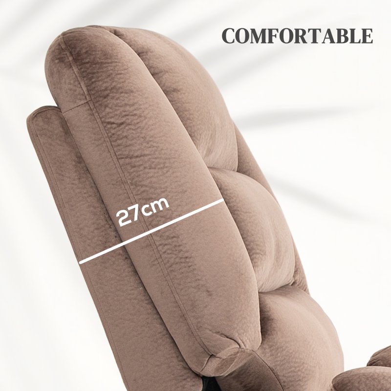 HOMCOM Power Lift Riser and Recliner Chair with Vibration Massage and Heat, Velvet Fabric Electric Recliner Armchair for Elderly with Remote Controllers, Side Pocket, Quick Assembly, Brown
