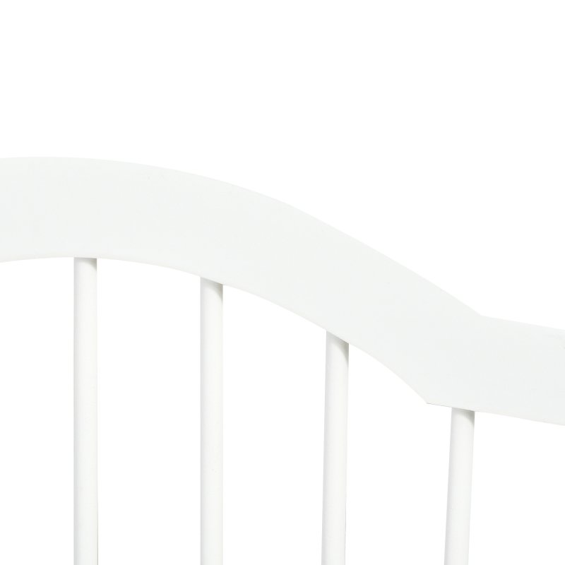 PawHut Freestanding Pet Gate Wooden Dog Gate with Support Feet Foldable Pet Fence Safety Barrier for the House Doorway Stairs White