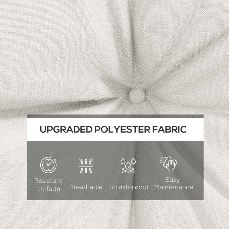 Outsunny 2pc Outdoor Seat Cushions Back Cushions, 60 x 60 x 10cm Water Repellent Seat Pads for Garden Patio Kitchen Office Chairs, White