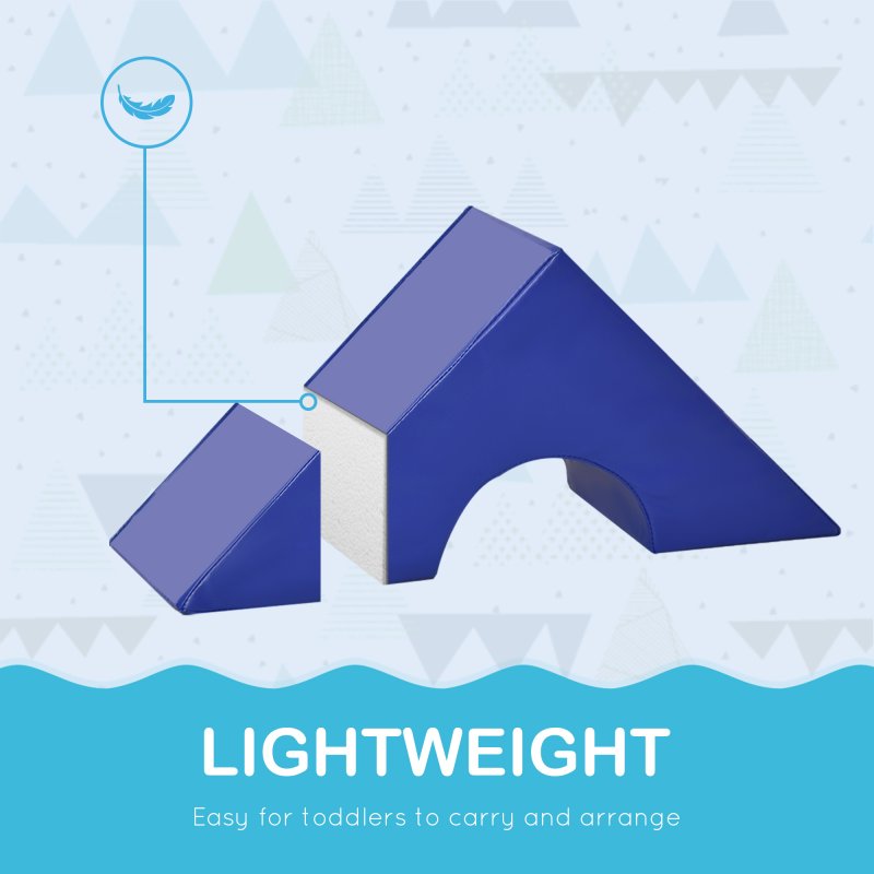 HOMCOM 11-Piece Soft Play Equipment for Toddlers, Soft Play Set Kids, Foam Blocks, Toys for Climb and Crawl, Indoor Activity Play Set Playground, for 1-3 Years, Multicoloured