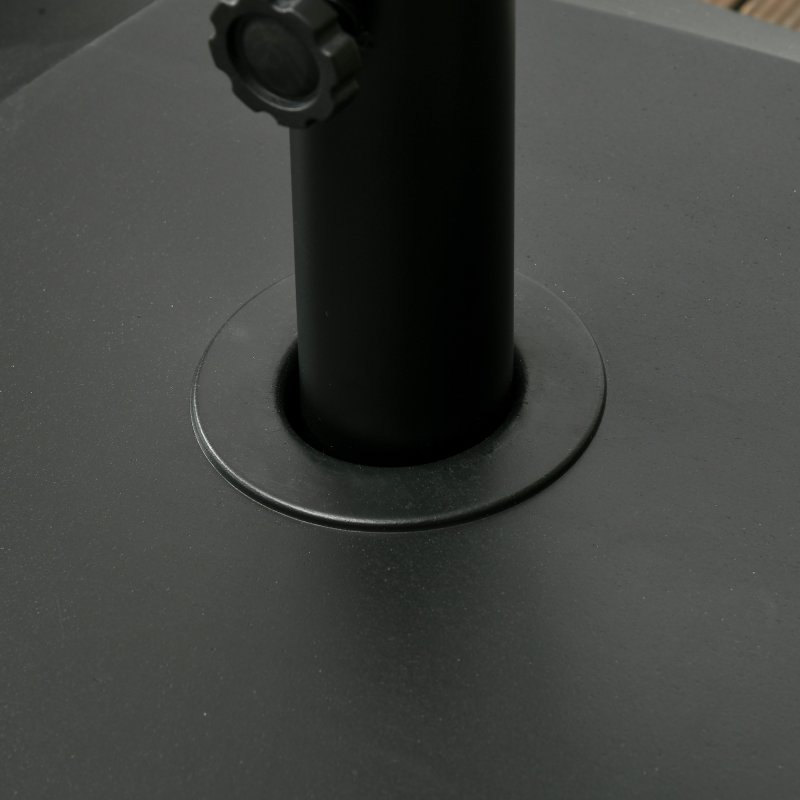 Outsunny Garden Parasol Base Holder, 43kg Water or 60kg Sand Filled, Outdoor Market Umbrella Stand Weight with Wheels and Brakes, Black