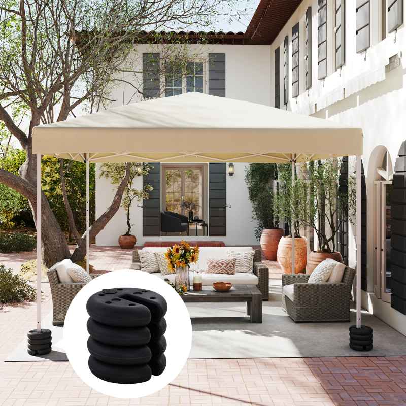 Outsunny Pop up Canopy Weight Set of 4, Heavy Duty Sand Fillable Tent Leg Weights for Marquee Party Tent Canopy, Total 20kg