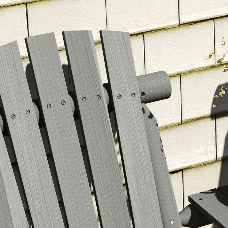 Outsunny Wood Patio Chair Bench 2 Seats with Centre Coffee Table, Garden Bench for Lounging and Relaxing Outdoors, Grey