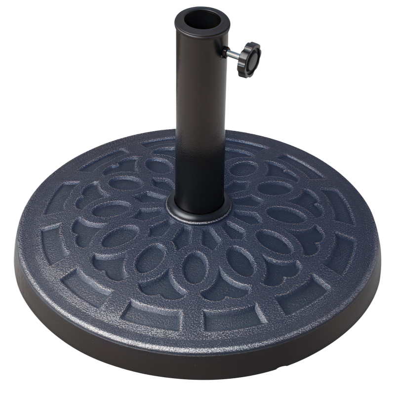 Outsunny 12kg Garden Parasol Base, Round Resin Sun Umbrella Base, Outdoor Umbrella Stand for 38mm or 48mm Outdoor Umbrella Poles, Bronze Tone