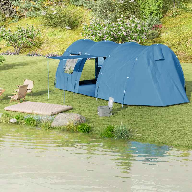 Outsunny Double Air Bed with Foot Pump and Carry Bag, Inflatable Mattress for Guest, Camping, Travel, 195 x 140 x 10cm, White