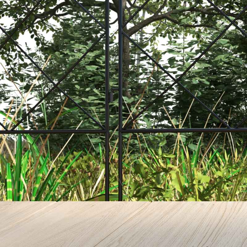 Outsunny Decorative Garden Fencing, 43in x 11.4ft Outdoor Picket Fence Panels, 4PCs Rustproof Steel Wire Landscape Flower Bed Border Edging Animal Barrier, Swirls