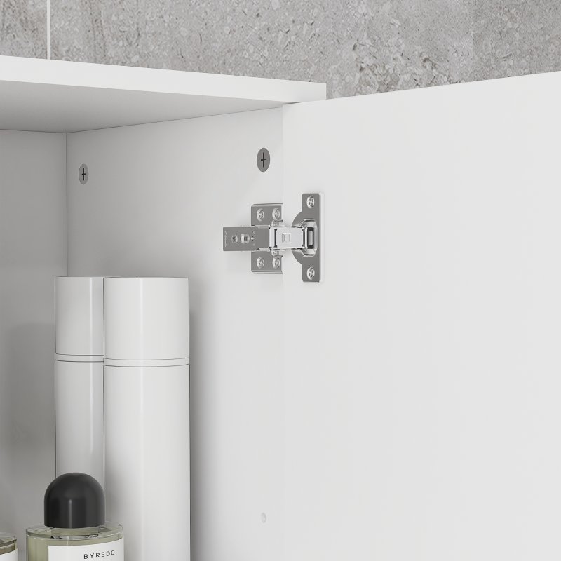 kleankin 71" Tall Slim Bathroom Storage Cabinet, Tall Narrow Cupboard with Drawer, Open Shelves, 2 Doors Cabinets and Adjustable Shelves for Kitchen, Hallway, Living Room, High Gloss White