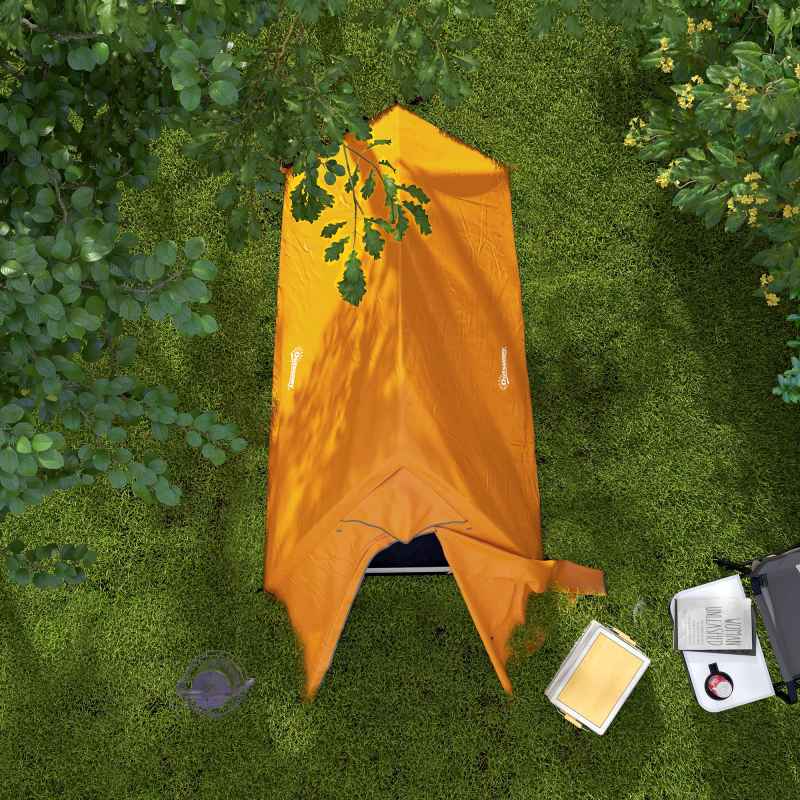 Outsunny 1-2 Man Camping Tent, Double Layer Dome Tent with 2000mm Waterproof Rainfly and Carry Bag, Lightweight for Fishing, Travel, Hiking, Sports, Festival, Orange