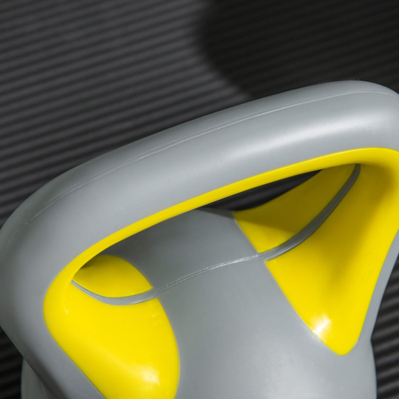 SPORTNOW Kettlebell, 4kg Kettle Bells with Handle for Home Gym Weight Lifting and Strength Training, Yellow and Grey