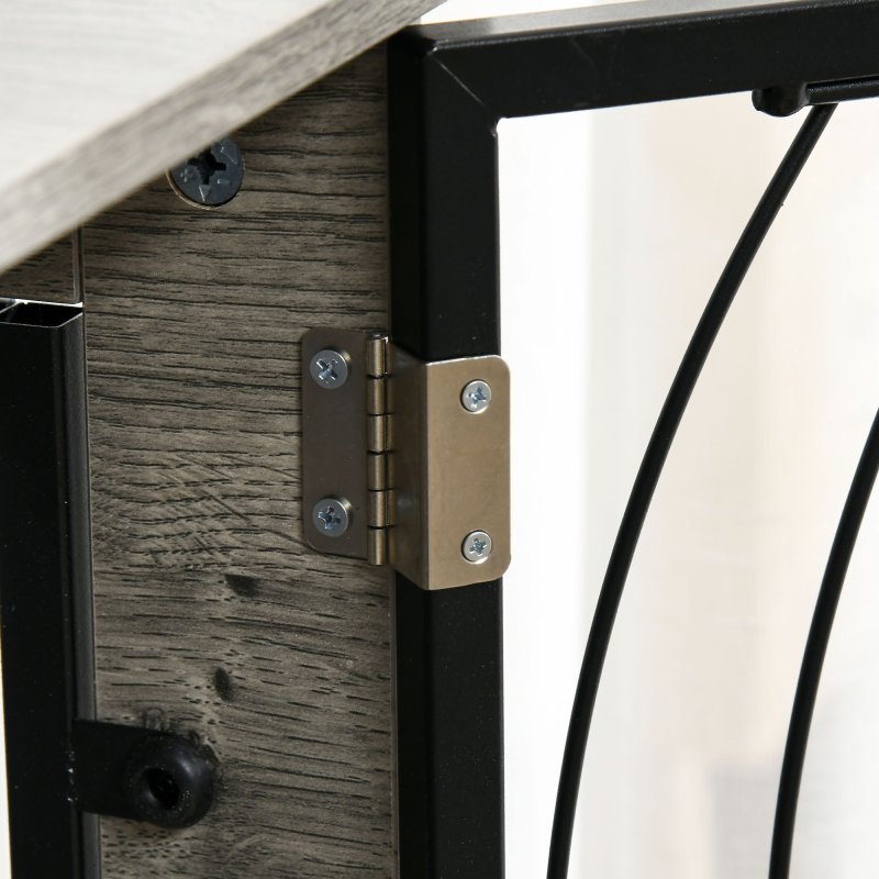 PawHut Dog Crate Furniture, Dog Cage End Table with Large Top, Soft Washable Cushion, Lockable Front Door, Wire Mesh Ventilation, Indoor Pet Crate for Extra Large Sized, 118 x 75 x 82cm - Grey