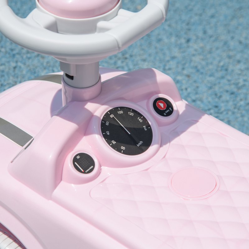 AIYAPLAY Ride On Car Foot To Floor Sliding Car Push Along Car with Air Horn, Anti-Over-Backwards Design, for Toddler from 18 to 36 Months - Pink