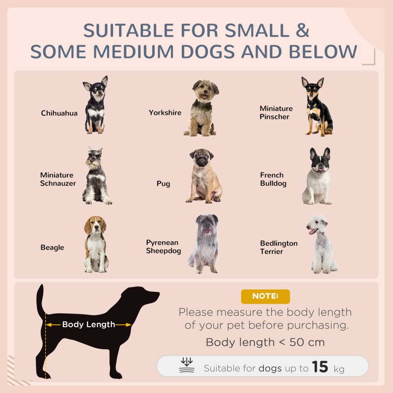 PawHut Wicker Dog Bed, Elevated Rattan Dog House with Removable Cushion and Canopy, for Small and Medium Dogs, 98 x 69 x 70cm - Dark Grey