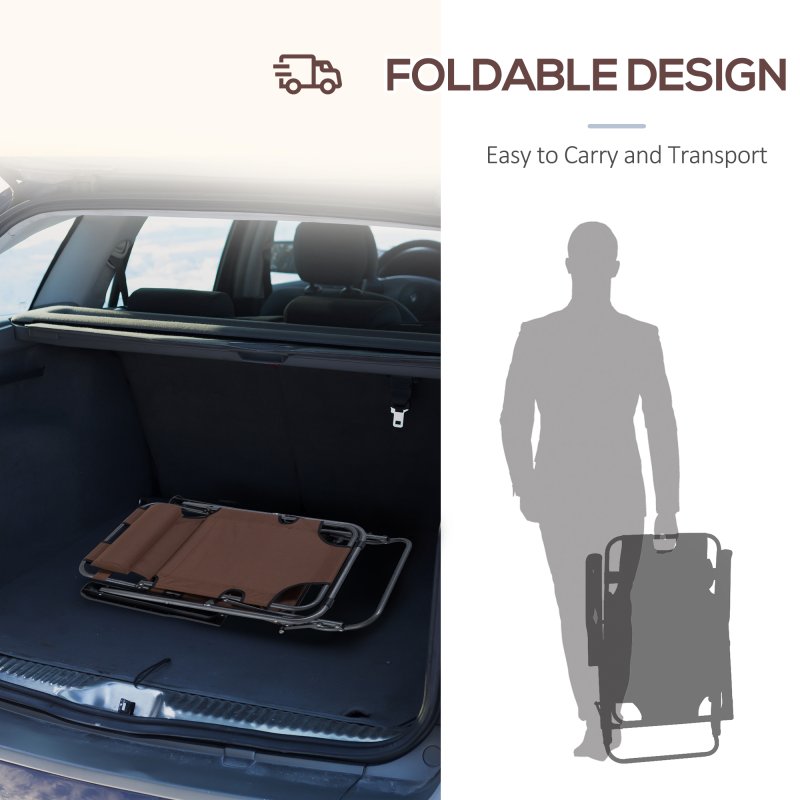 Outsunny 2 in 1 Folding Sun Lounger Reclining Garden Chair with 2-Level Adjustable Backrest, Outdoor Zero Gravity Recliner Garden Chair with Head Pillow and Armrests, Brown