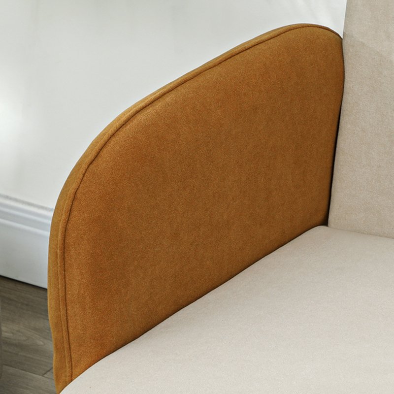 HOMCOM 2 Seater Sofa, Modern Nordic Loveseat Sofa Couch with Rubber Wood Legs, Velvet Fabric Sofa for Living Room, Bedroom, 130 x 74 x 76cm, Cream White and Orange