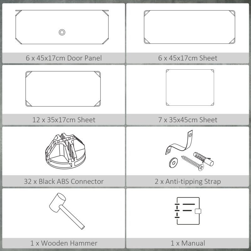 HOMCOM 6-Tier Shoe Rack Organiser, Stackable Storage Boxes with Doors, Shoe Storage Cabinet for Living Room, Entryway, Hallway, Black