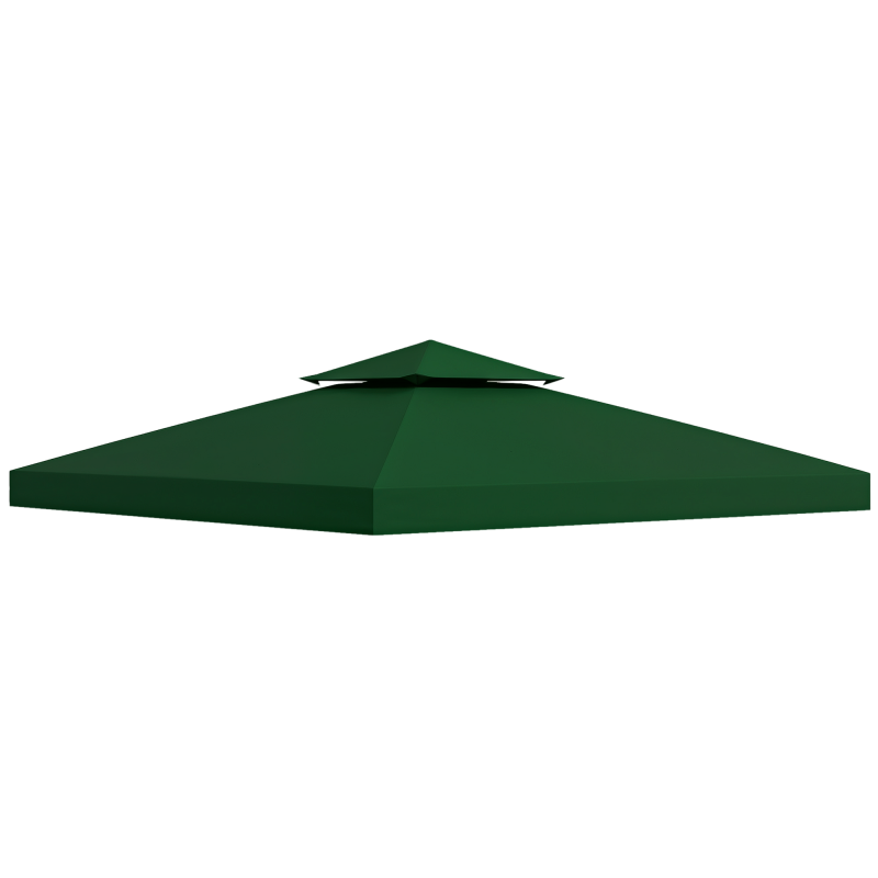 Outsunny 3 x 3(m) Gazebo Canopy Roof Top Replacement Cover Spare Part Dark Green (TOP COVER ONLY)