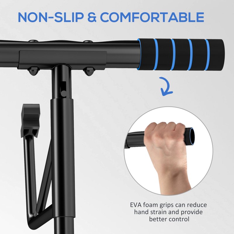 SPORTNOW Doorway Pull-Up Bar, No-Drilling Chin-Up Bar, Push-Up Stand with Resistance Bands, Padded Handles for Home Gym Exercise
